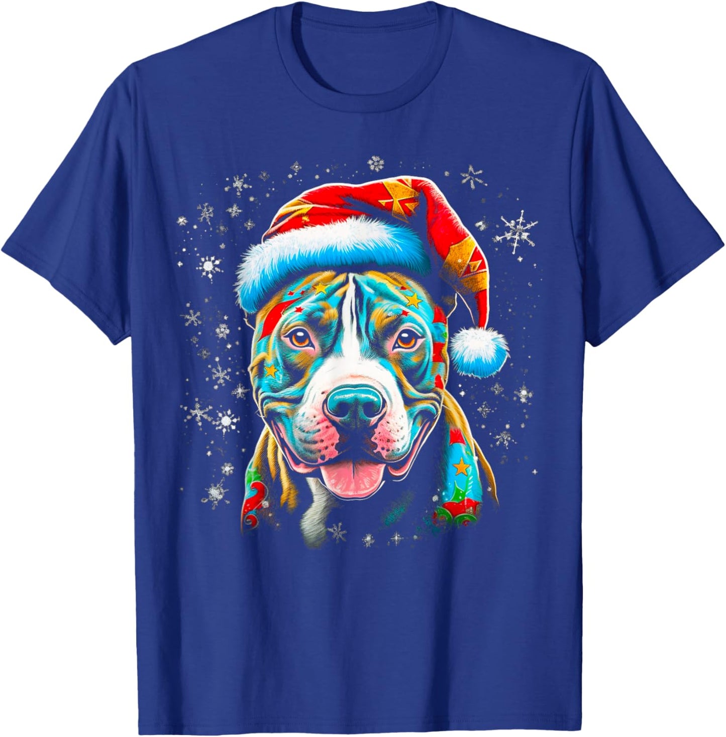Pitbull Dog Christmas T-Shirt - T-Shirt | Royal
