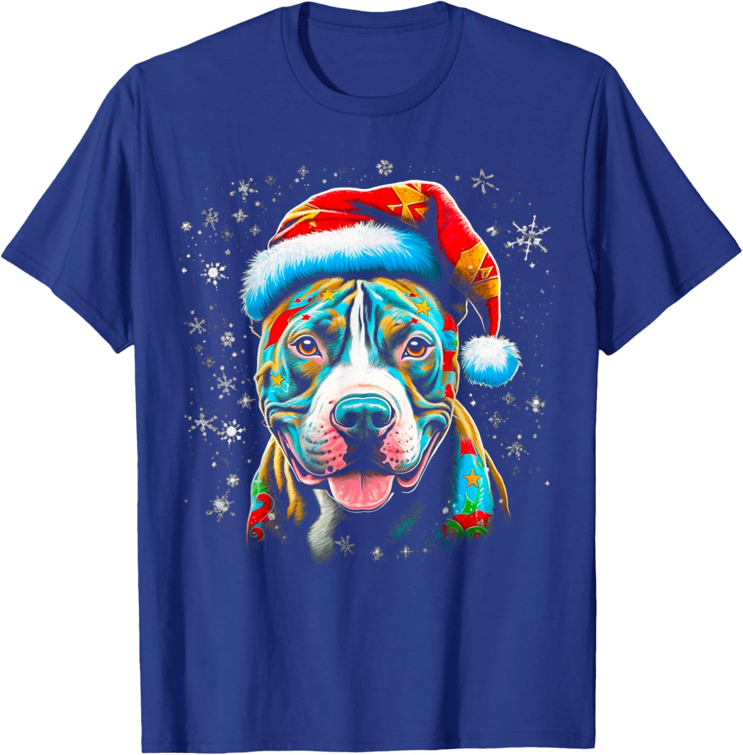 Pitbull Dog Christmas T-Shirt - T-Shirt | Royal