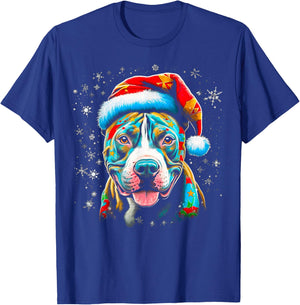 Pitbull Dog Christmas T-Shirt - T-Shirt | Royal