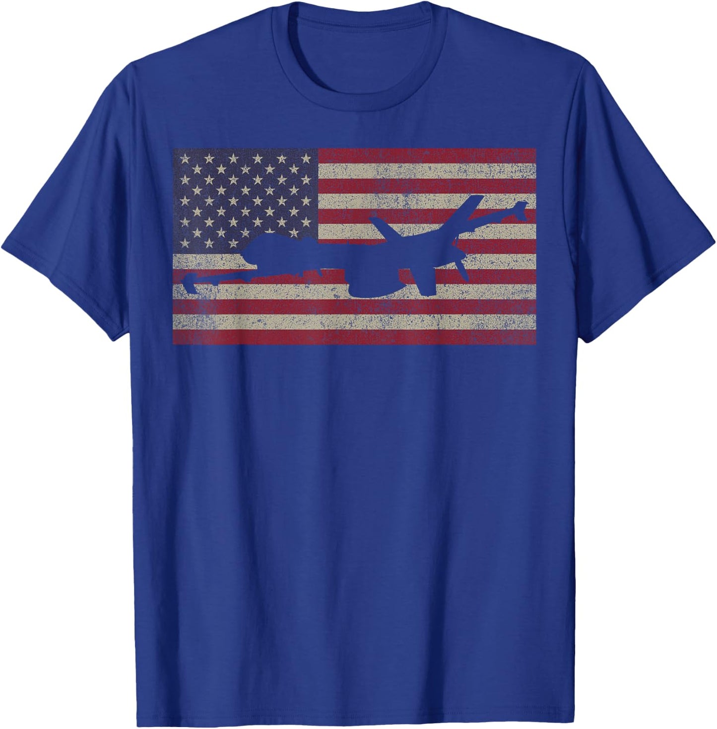 MQ-9 Reaper Guardian UAV Drone American Flag T-Shirt - T-Shirt | Royal