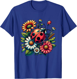 Cute Ladybugs Pop Art Ladybugs Lover Portrait Women T-Shirt - T-Shirt | Royal