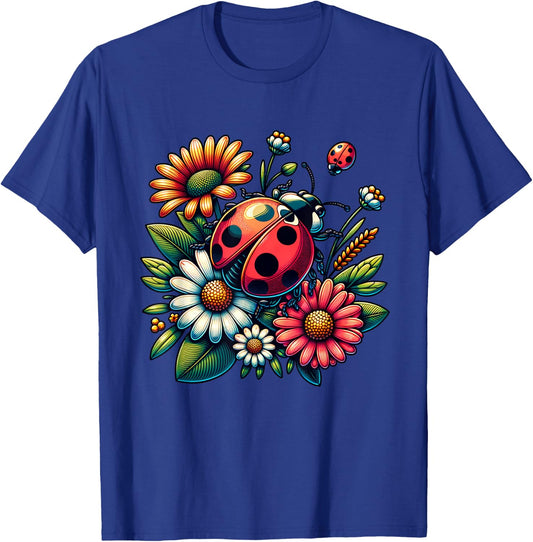Cute Ladybugs Pop Art Ladybugs Lover Portrait Women T-Shirt - T-Shirt | Royal
