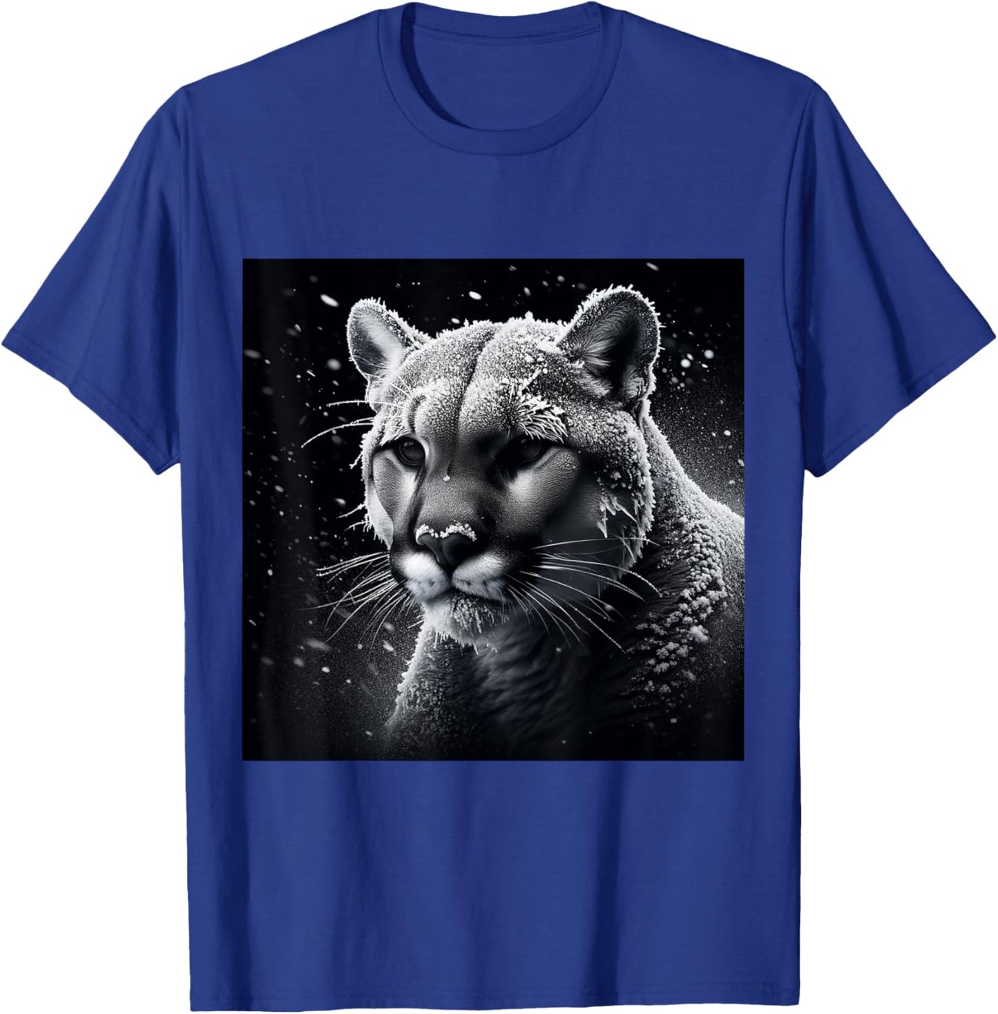 Wildlife Art Cougar Puma Shirt - Mountain Lion Portrait T-Shirt - T-Shirt | Royal
