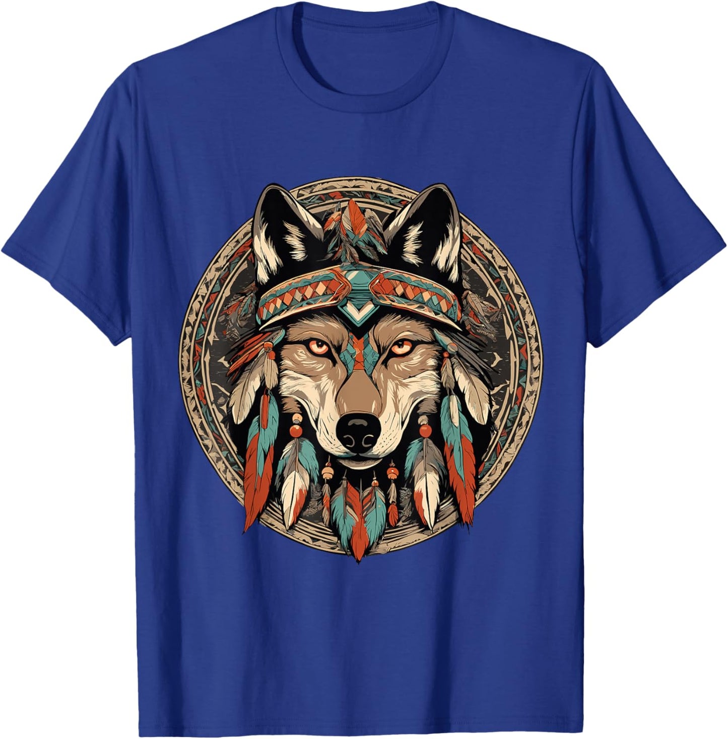 Native American Wolf Totem T-Shirt - T-Shirt | Royal