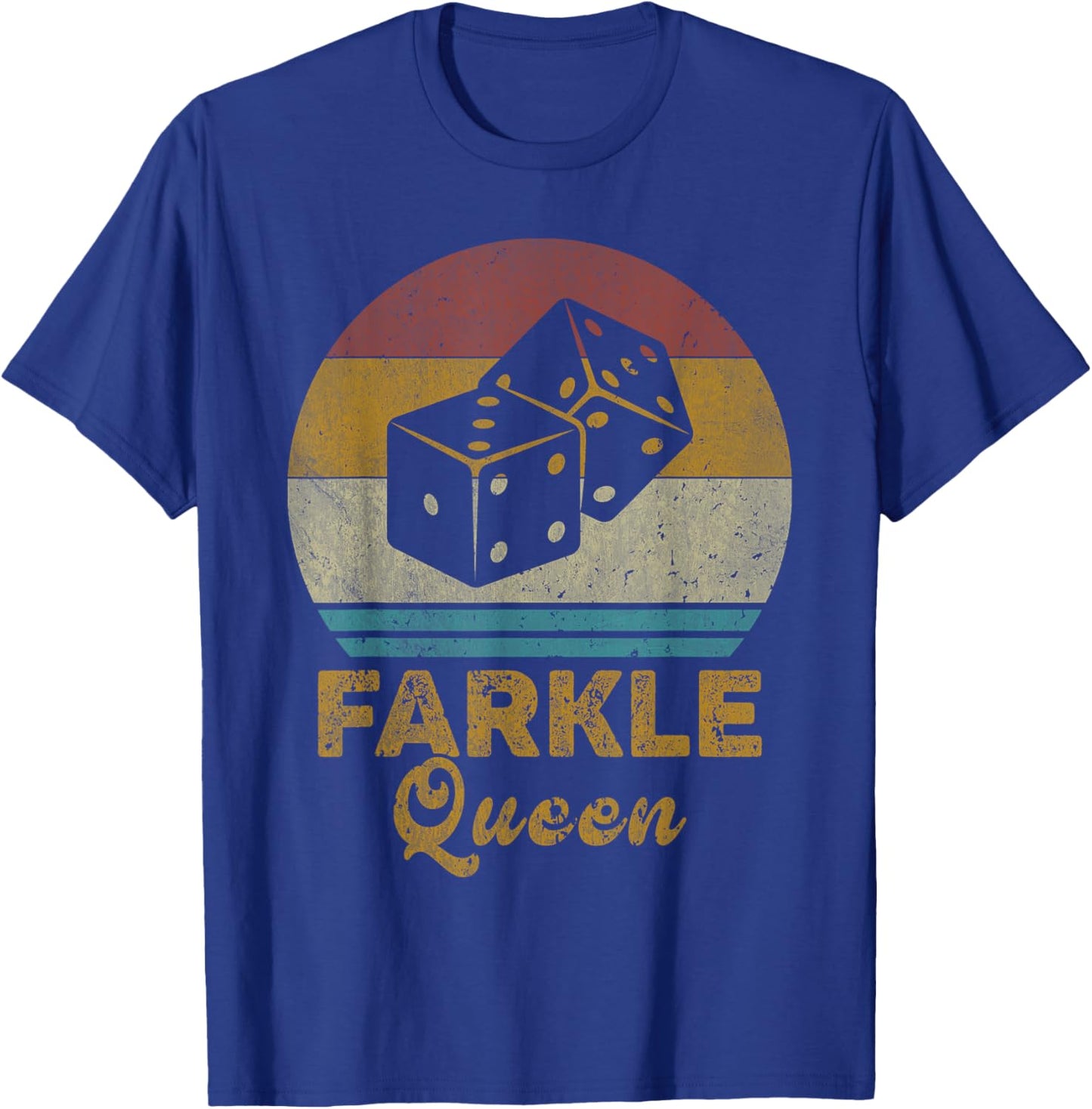 Farkle Queen Vintage Farkle Dice Game T-Shirt - T-Shirt | Royal