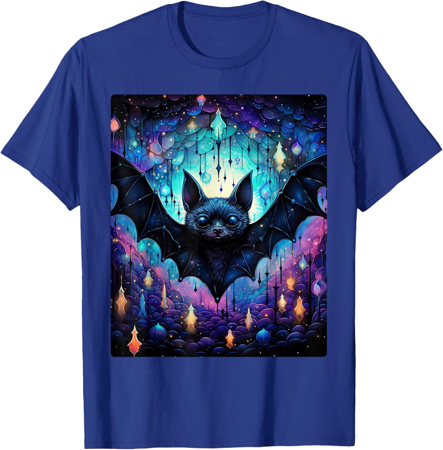 Gothic Bat Spooky Bats Pattern Moon Night T-Shirt - T-Shirt | Royal