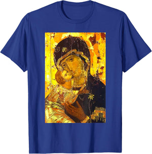 Theotokos Icon Mother of God Our Lady of Vladamir Icon T-Shirt - T-Shirt | Royal