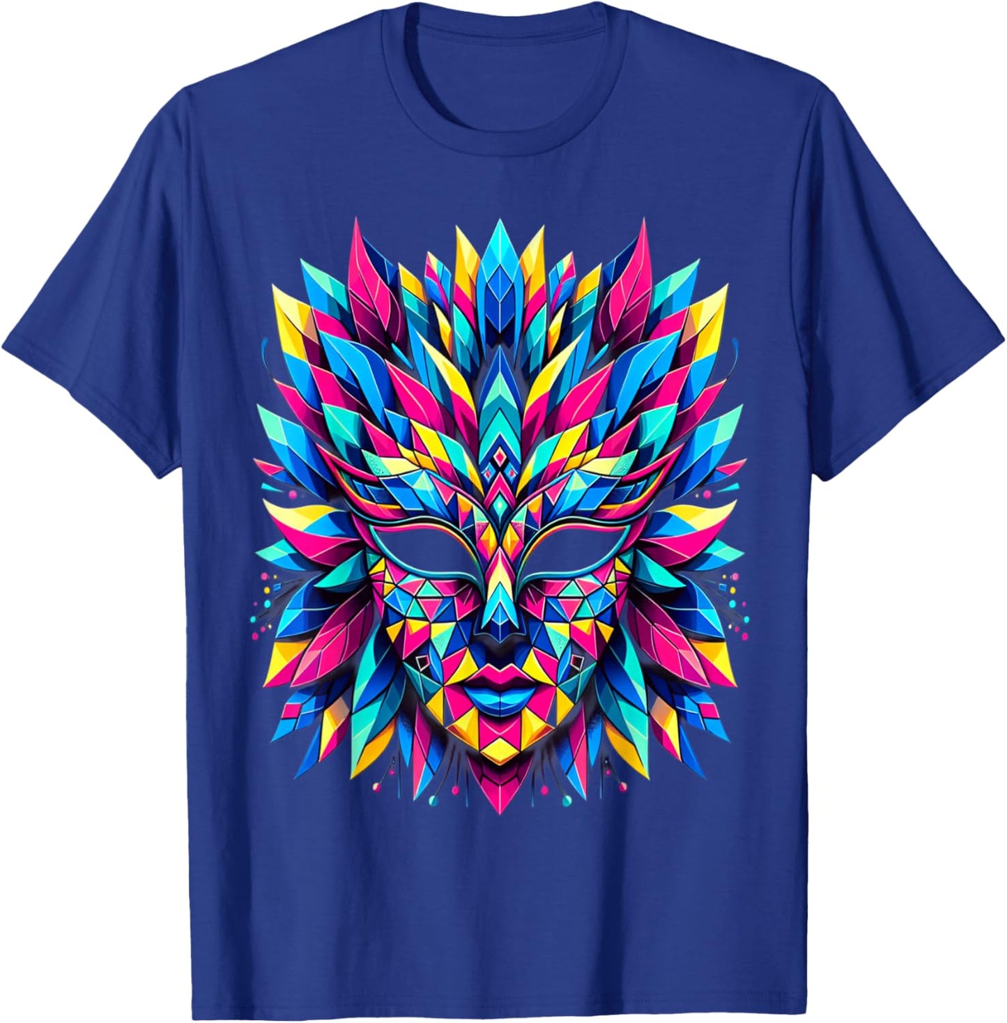 Retro Carnival Mask Brazil Rio , Black, S T-Shirt - T-Shirt | Royal