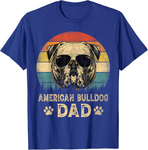 Vintage American Bulldog Dad Dog Lovers Father's Day Women T-Shirt - T-Shirt | Royal