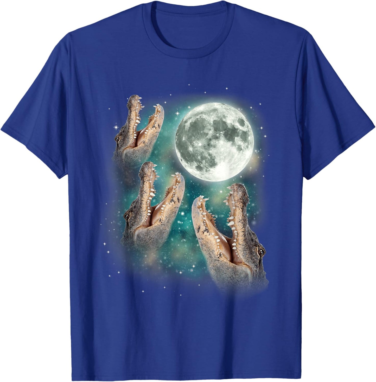 Three Gators Howl At Moon | Magical Animal Wild 3 Crocodile T-Shirt - T-Shirt | Royal