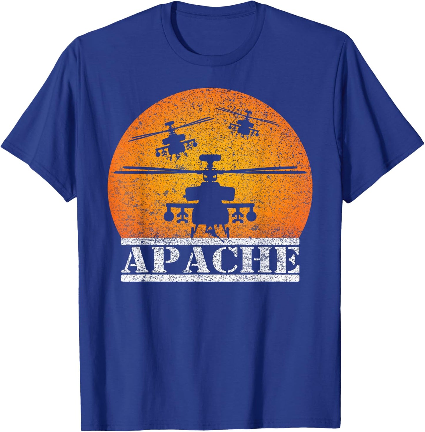 Apache Helicopter AH64 Attack Helicopters Pilot Sunset T-Shirt - T-Shirt | Royal