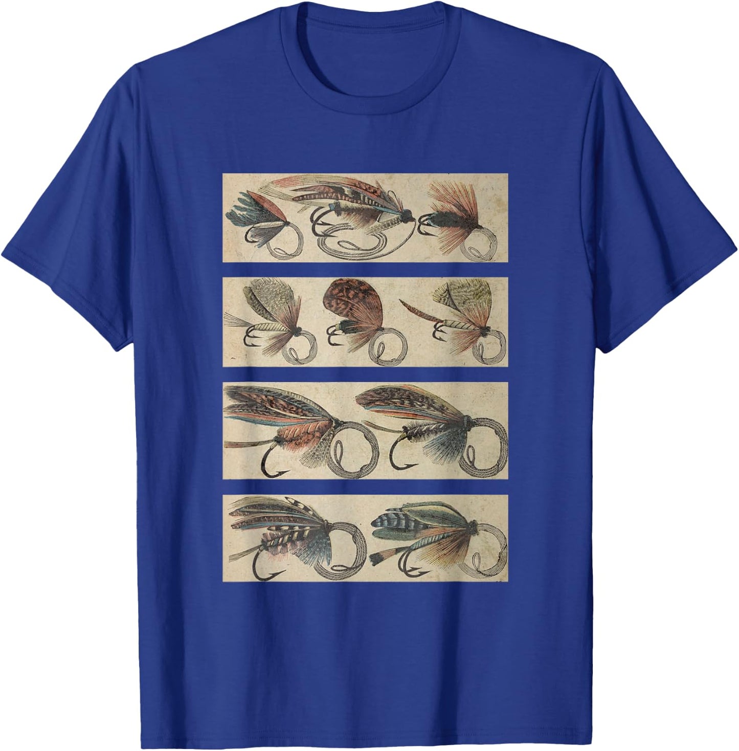Vintage Fly Fishing Lures T-Shirt - T-Shirt | Royal