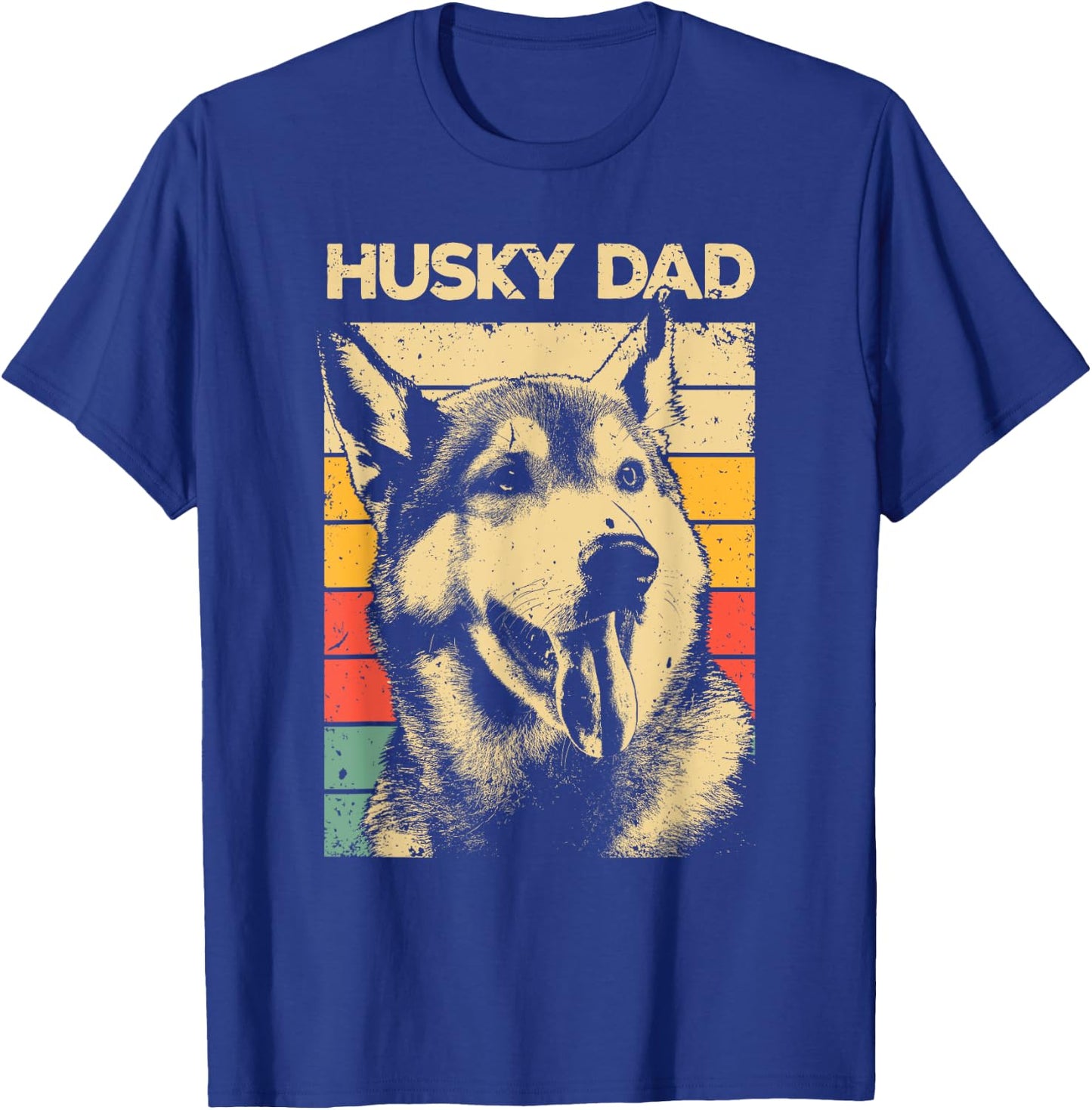 Husky Dad Art For Father Men Husky Lover Siberian Husky Dog T-Shirt - T-Shirt | Royal