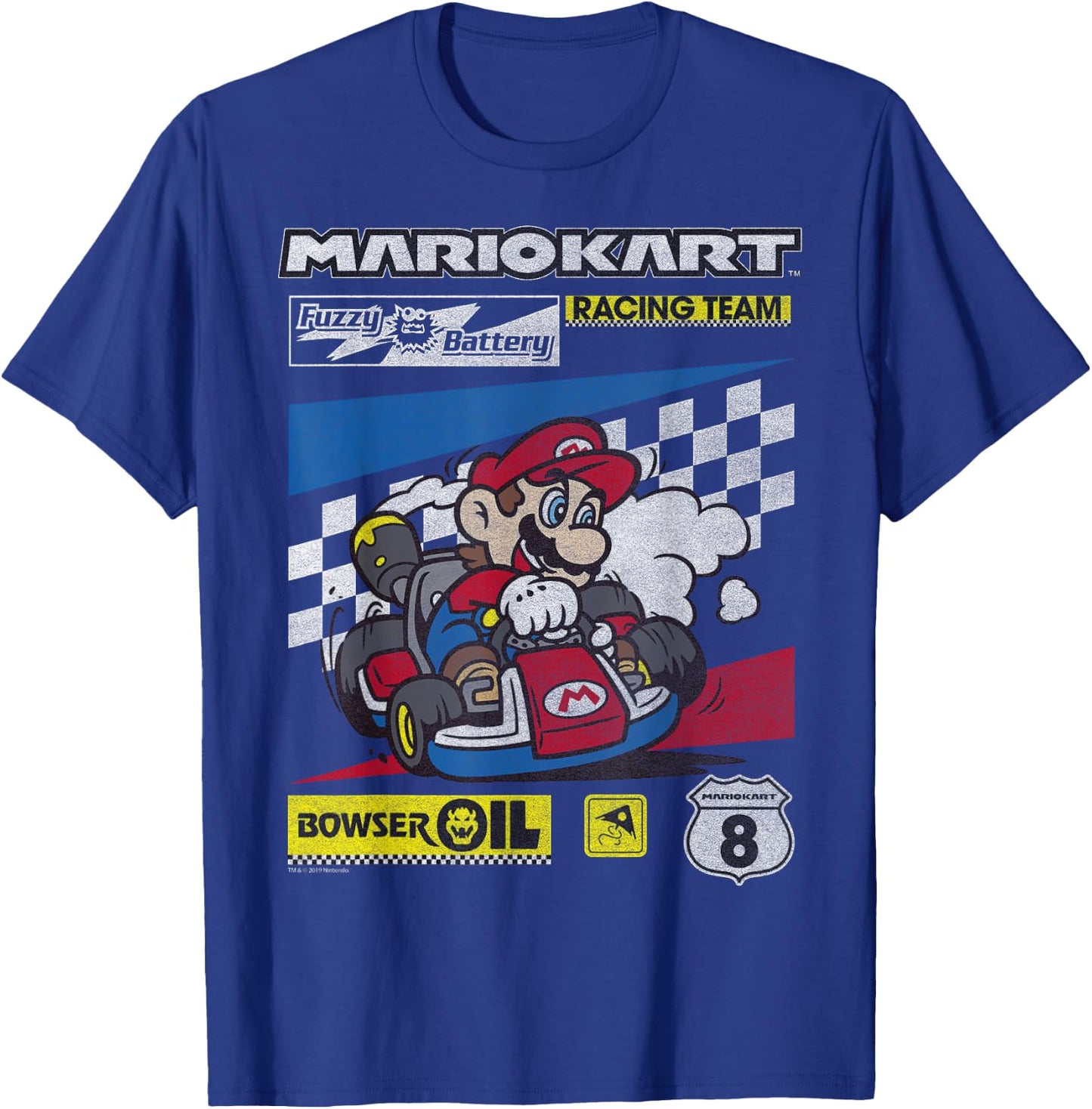 Mario Kart Racing Team Drifting Bold Poster T-Shirt - T-Shirt | Royal