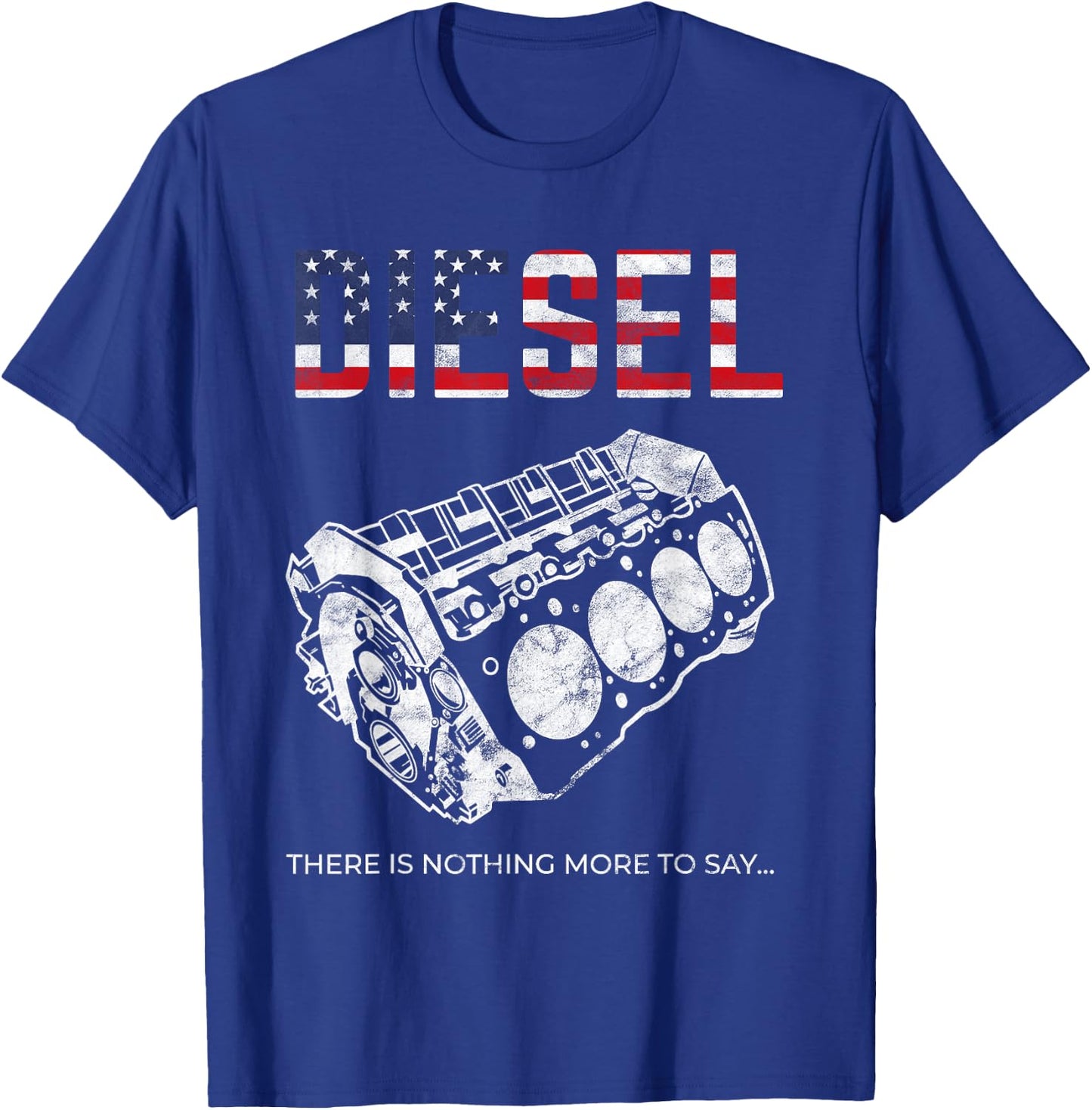 Diesel Car Engine USA Flag Mechanic T-Shirt - T-Shirt | Royal