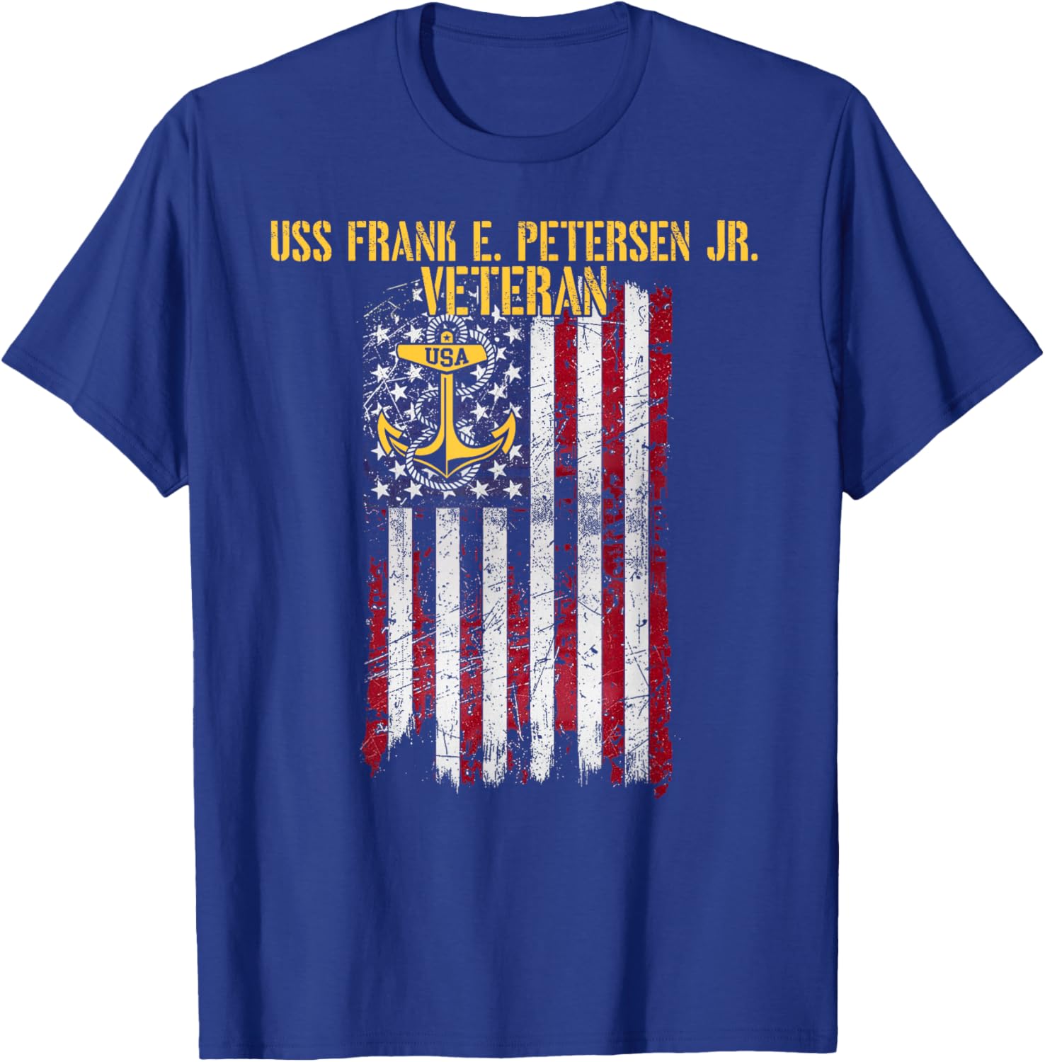 USS Frank E. Petersen Jr. DDG-121 Destroyer Veteran T-Shirt - T-Shirt | Royal
