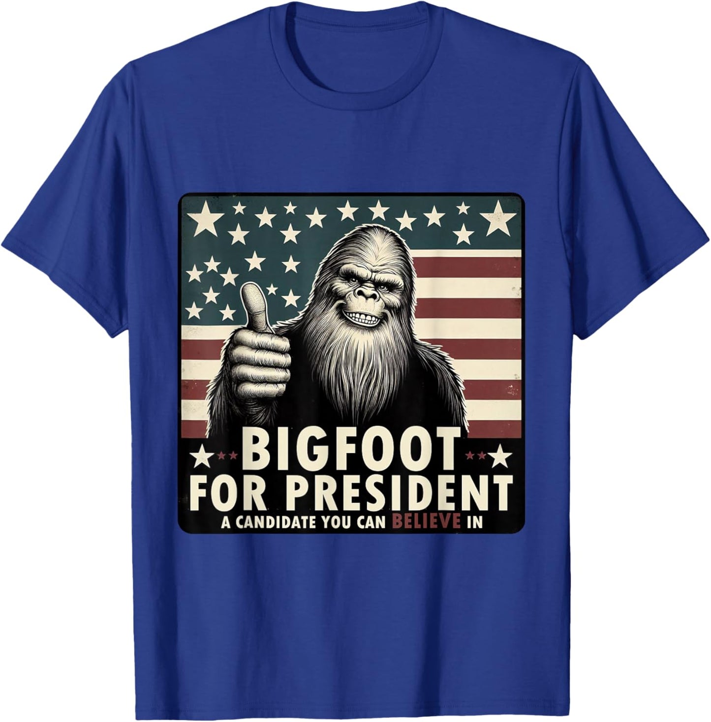 Vote Bigfoot for President 2024 Election T-Shirt - T-Shirt | Royal