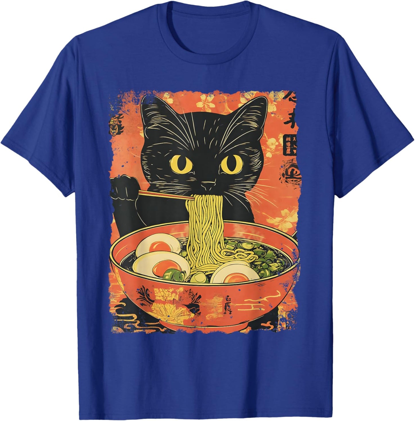 Cat Ramen Funny Graphic Japanese Kawaii Cat Anime Gifts T-Shirt - T-Shirt | Royal