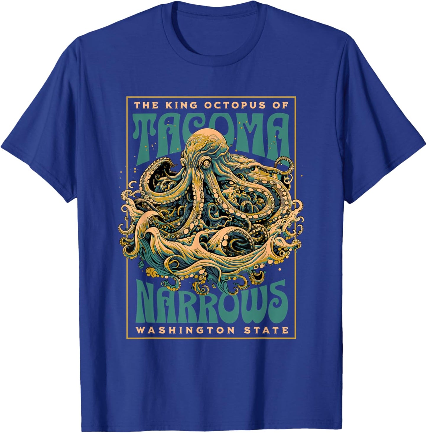 Tacoma Narrows Giant Octopus of Washington State Myth T-Shirt - T-Shirt | Royal