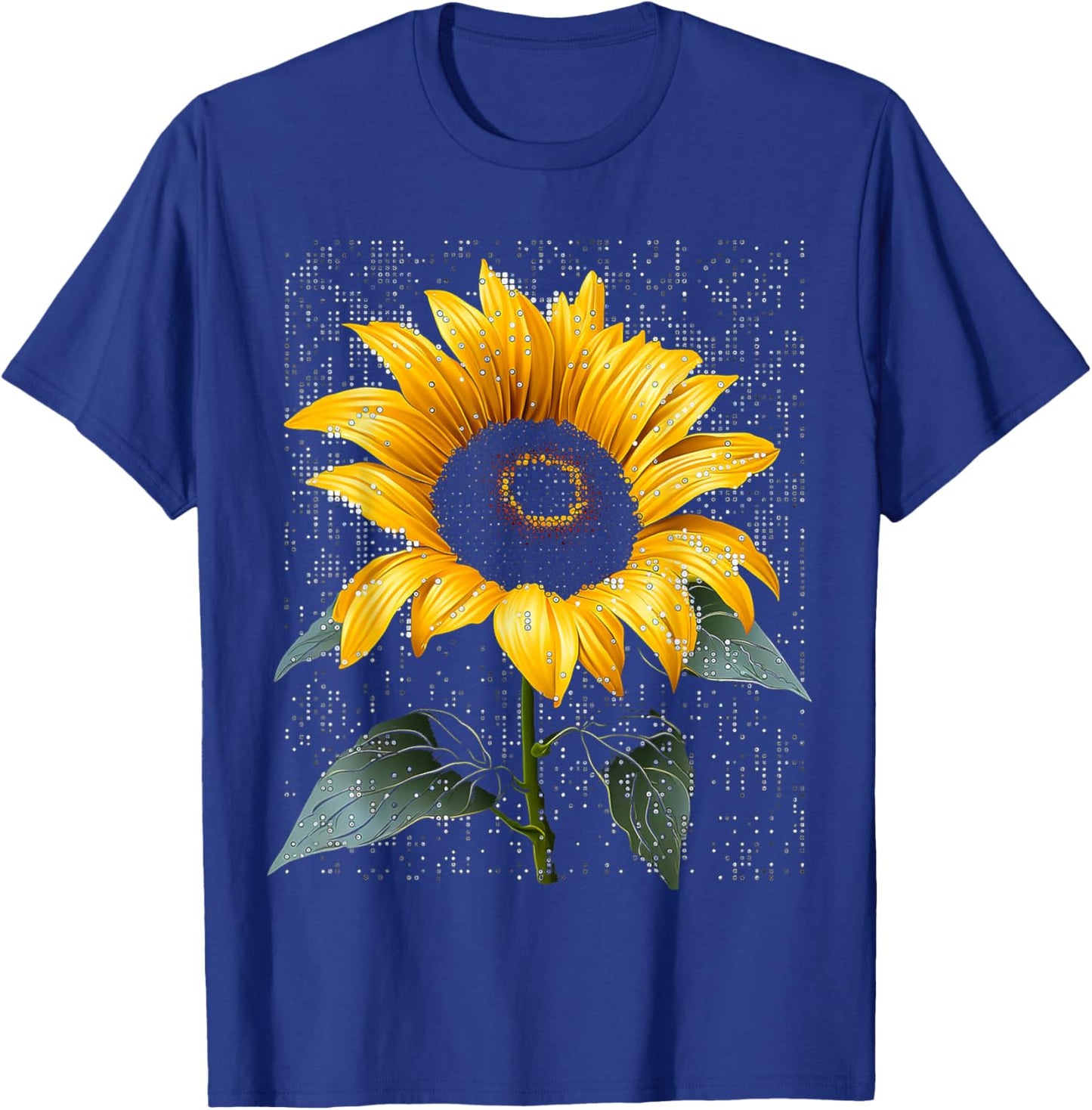Sunflower Nature Motif Art Graphic Sunflower T-Shirt - T-Shirt | Royal