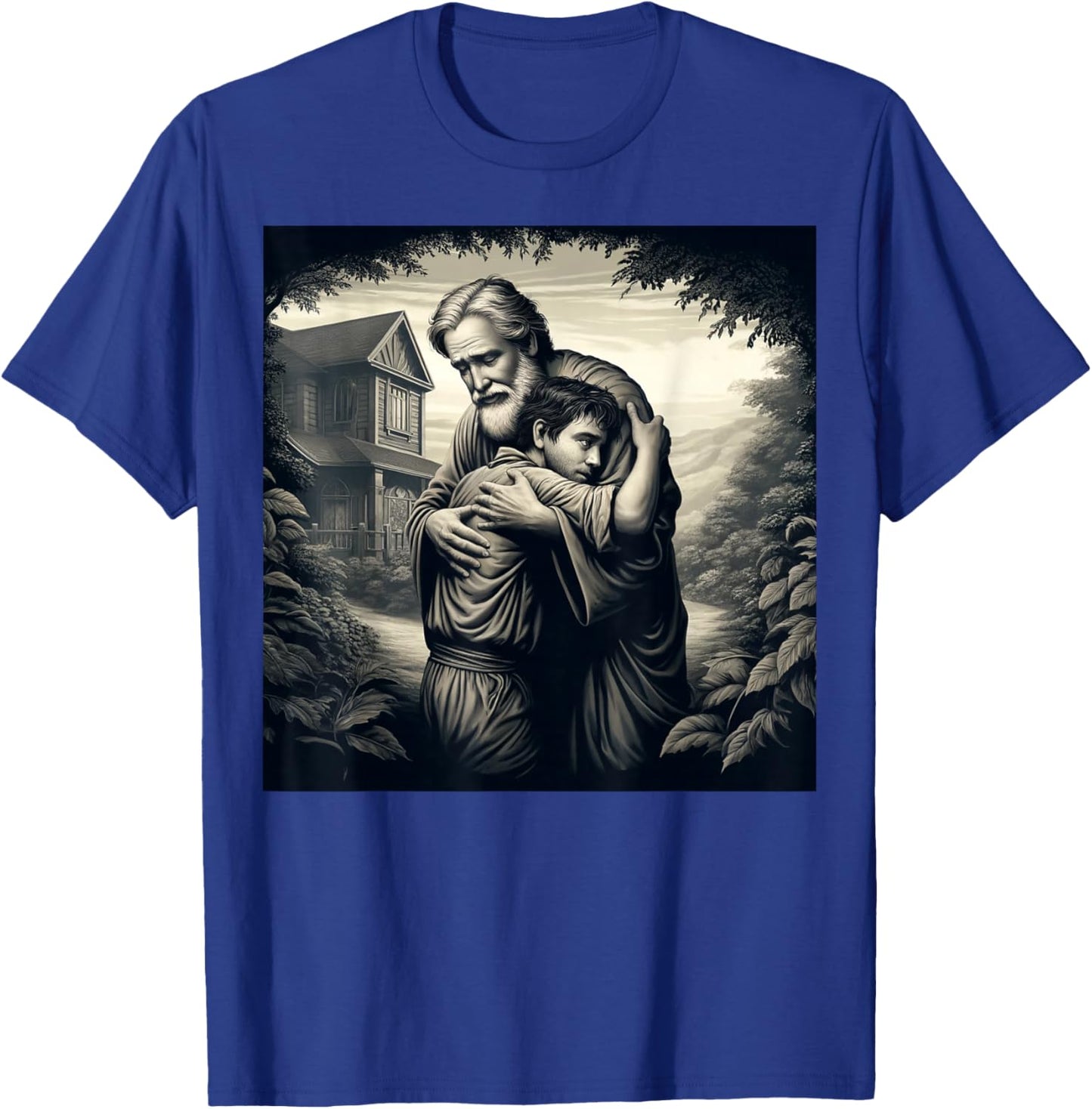 The Prodigal Son: father embracing his returned son: Luke 15 T-Shirt - T-Shirt | Royal