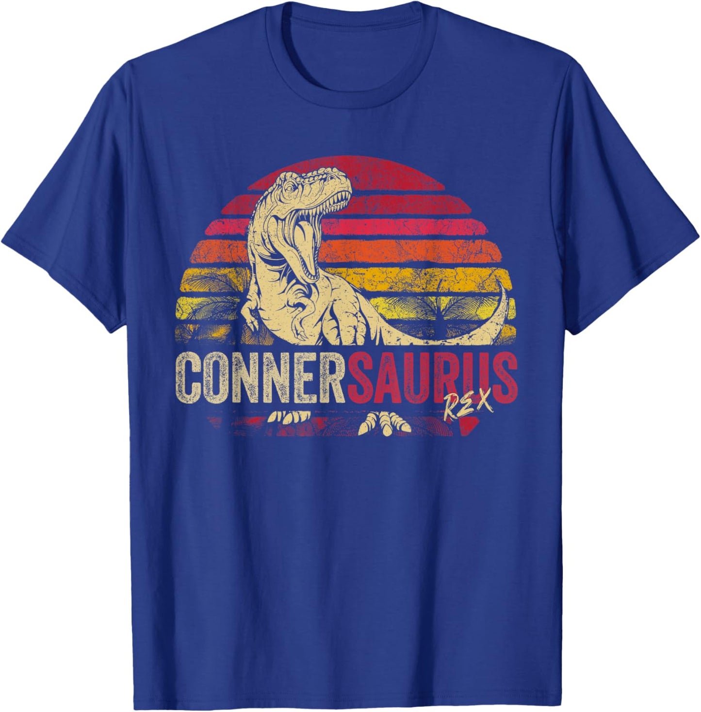 Conner Saurus Funny Personalized Dinosaur T Rex Boys Name T-Shirt - T-Shirt | Royal