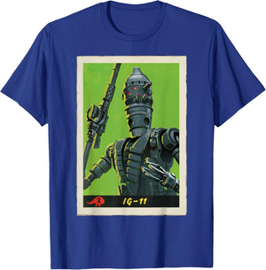 Star Wars The Mandalorian IG-11 Vintage Style Poster T-Shirt - T-Shirt | Royal
