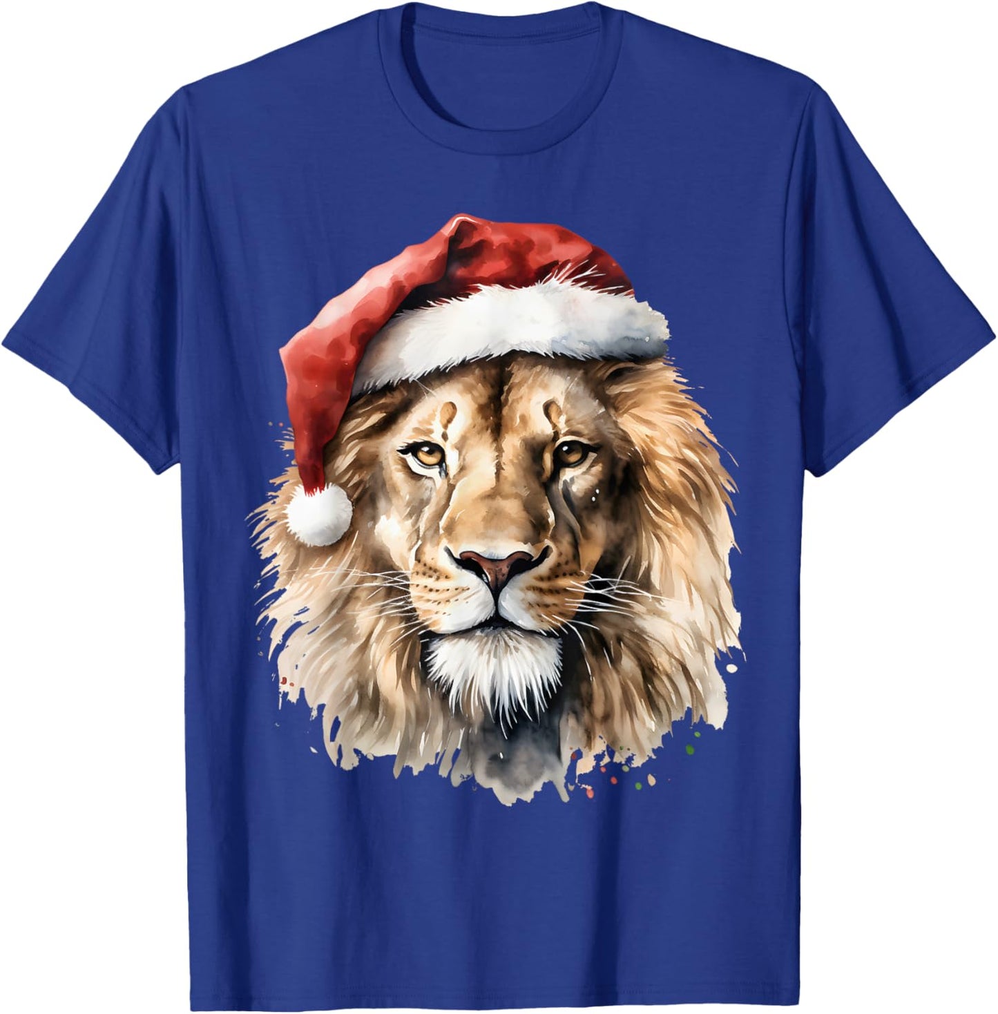Lion Lover Santa Hat Christmas Zoologist Pajamas Xmas wild T-Shirt - T-Shirt | Royal