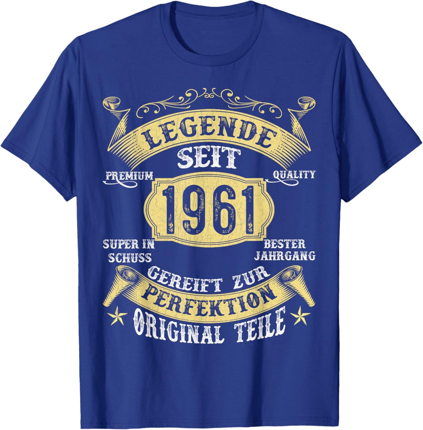 65th Birthday Gifts Man Woman 65 Years 1961 Decorative Funny T-Shirt - T-Shirt | Royal