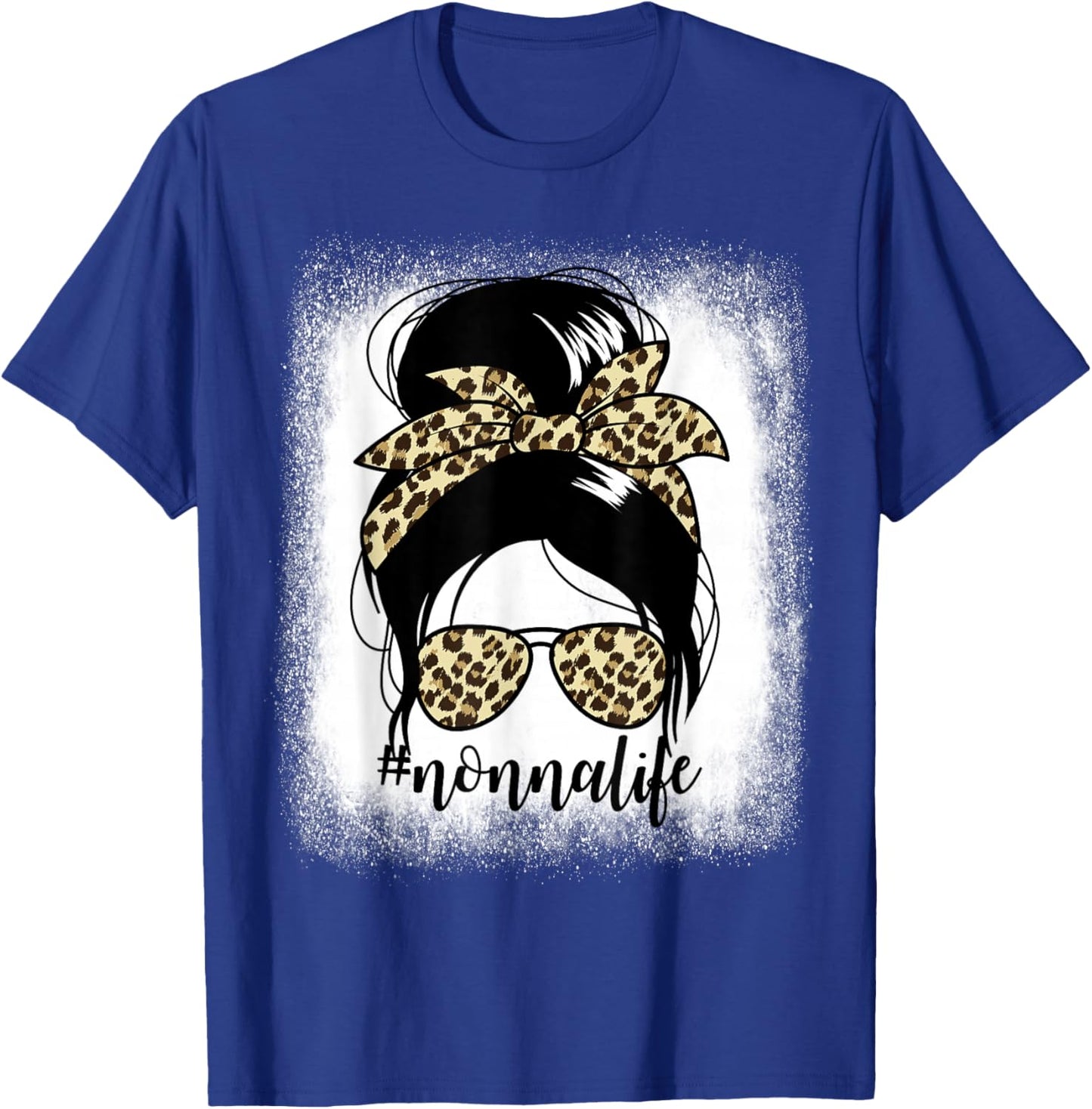 Nonnalife Messy Bun Mother's Day Grandma Nonna T-Shirt - T-Shirt | Royal