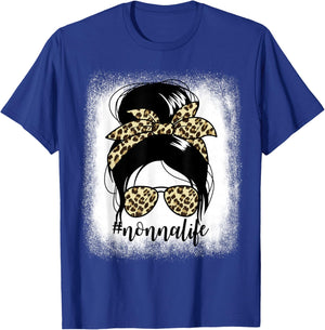 Nonnalife Messy Bun Mother's Day Grandma Nonna T-Shirt - T-Shirt | Royal