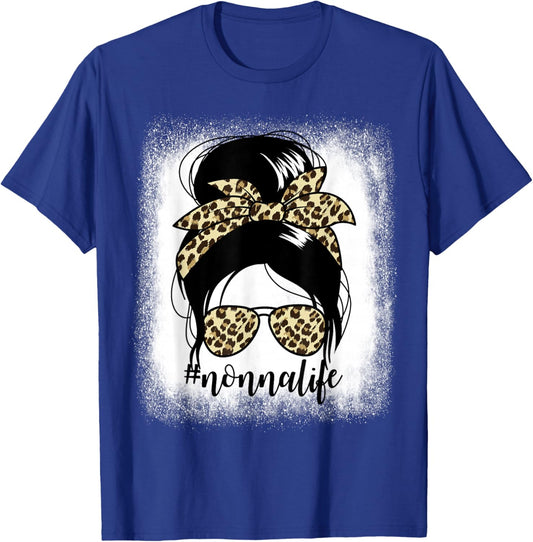 Nonnalife Messy Bun Mother's Day Grandma Nonna T-Shirt - T-Shirt | Royal