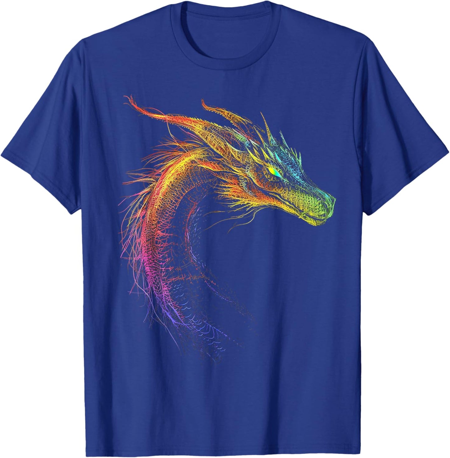 Dragon Drawing Colorful Animal Artwork Fantasy Dragon T-Shirt - T-Shirt | Royal