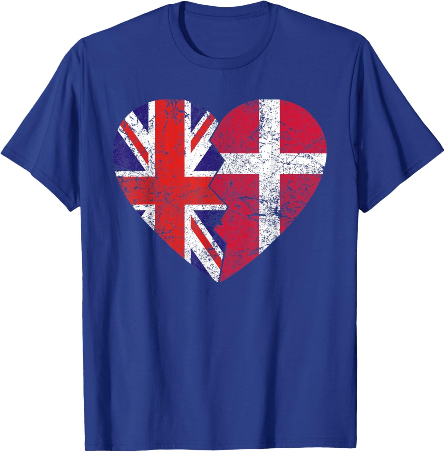 Danish British Flags Heart | United Kingdom Denmark Roots T-Shirt - T-Shirt | Royal