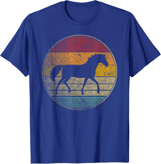 Horse Riding Love Equestrian Girl Vintage Distressed Retro T-Shirt - T-Shirt | Royal