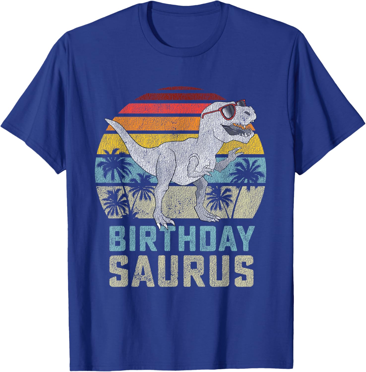 Birthday Saurus Rex Dino BirthdaysSaurus Matching Family T-Shirt - T-Shirt | Royal