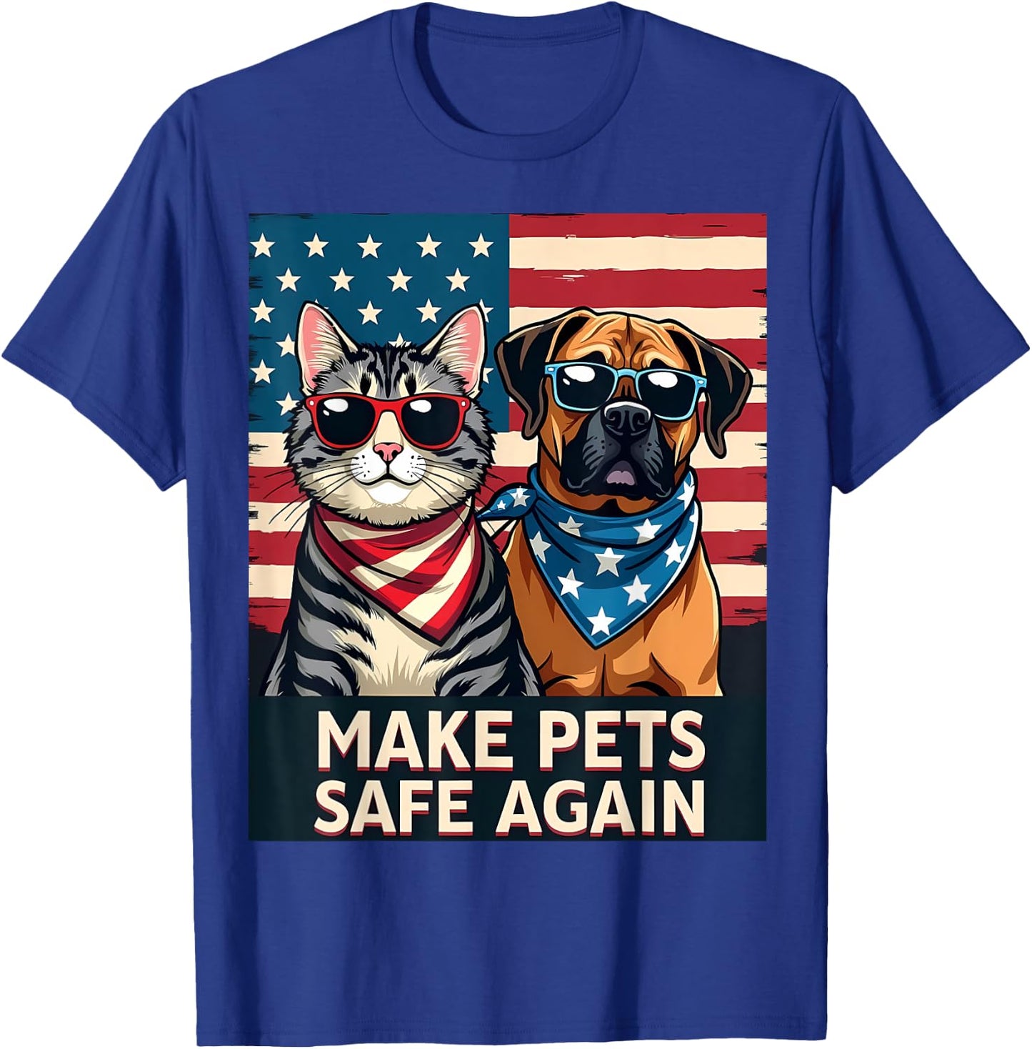 Save Cats Dogs Make Pets Safe Again T-Shirt - T-Shirt | Royal
