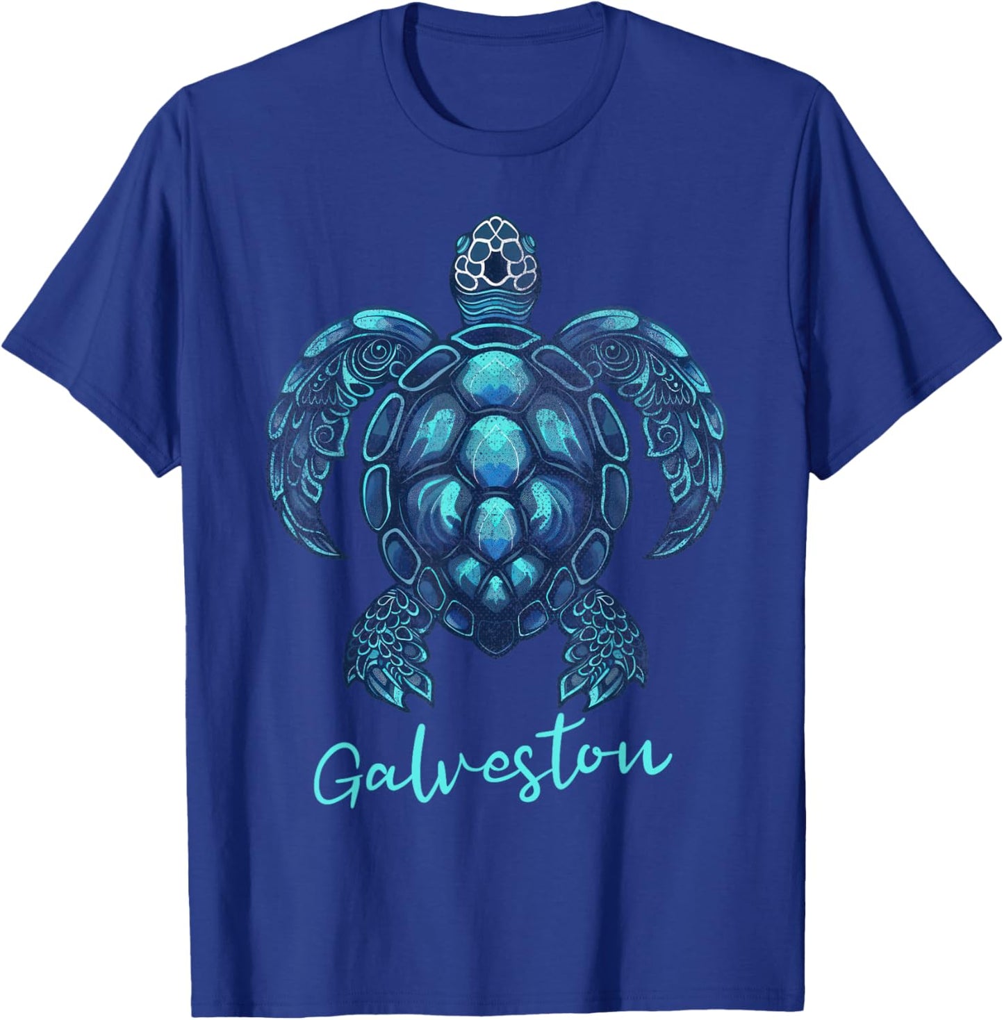 Galveston Texas TX | Water Turtle T-Shirt - T-Shirt | Royal