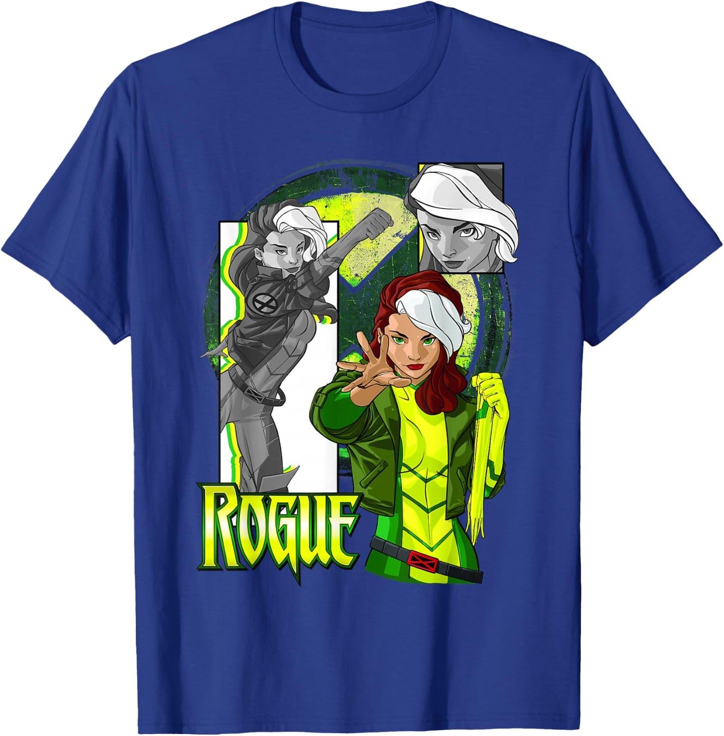 Marvel X-Men Rogue Collage Panel Logo T-Shirt - T-Shirt | Royal