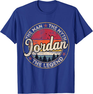 Jordan The Man The Myth The Legend Personalized Name T-Shirt - T-Shirt | Royal