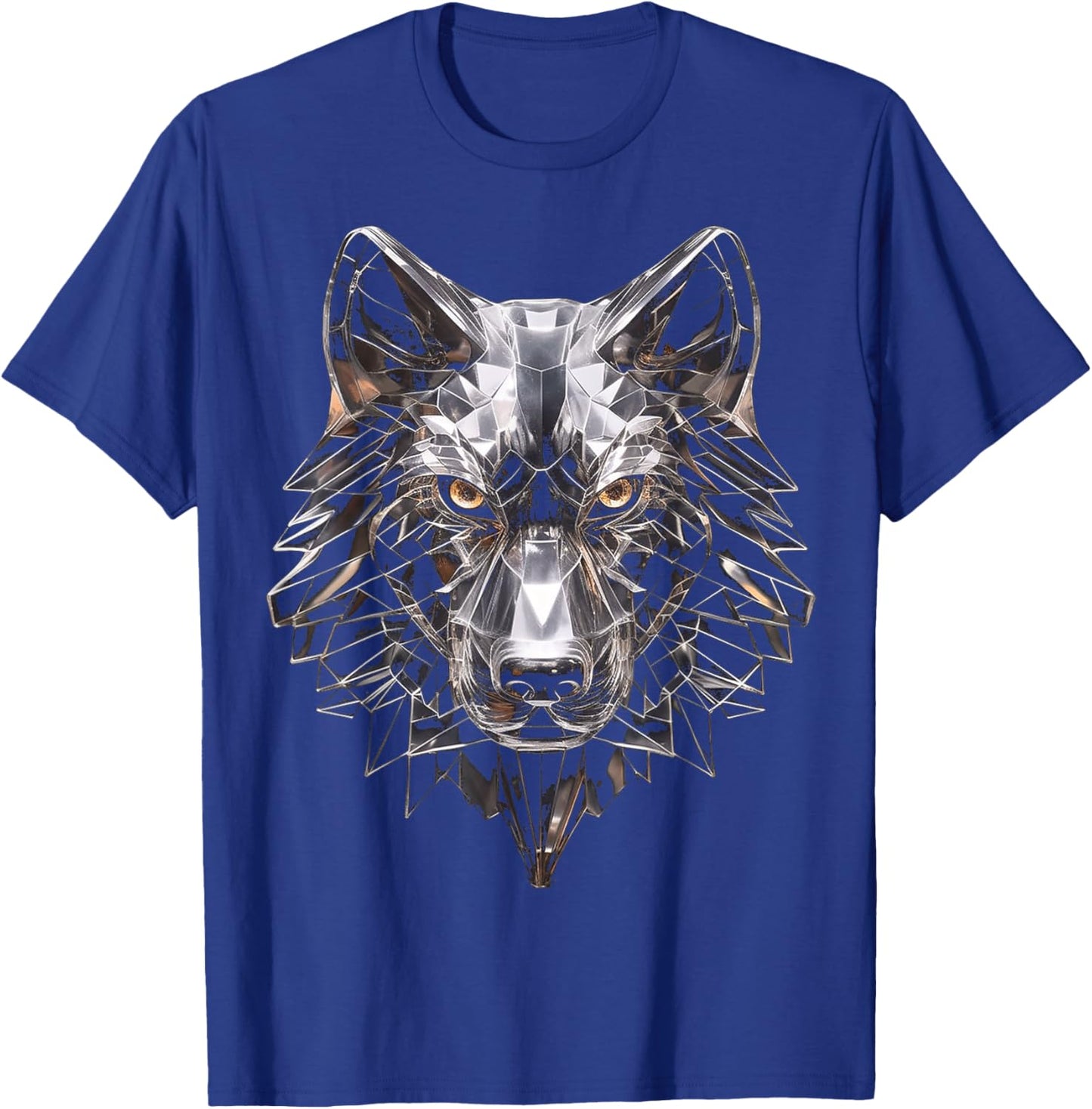 Wolf Glass Art Polygon Animal Abstract Graphic Wolf T-Shirt - T-Shirt | Royal
