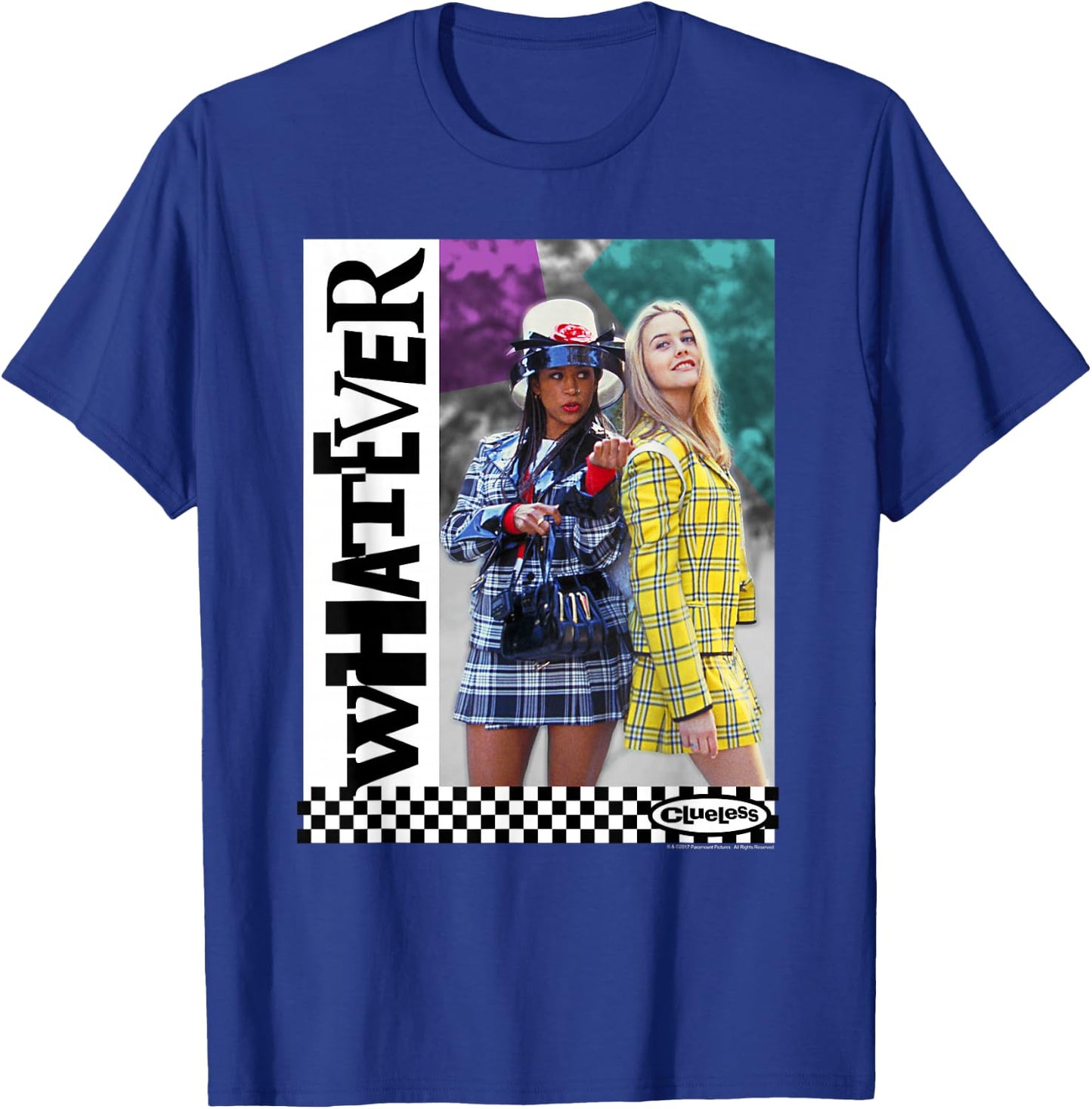 Clueless Whatever Checker T-Shirt - T-Shirt | Royal