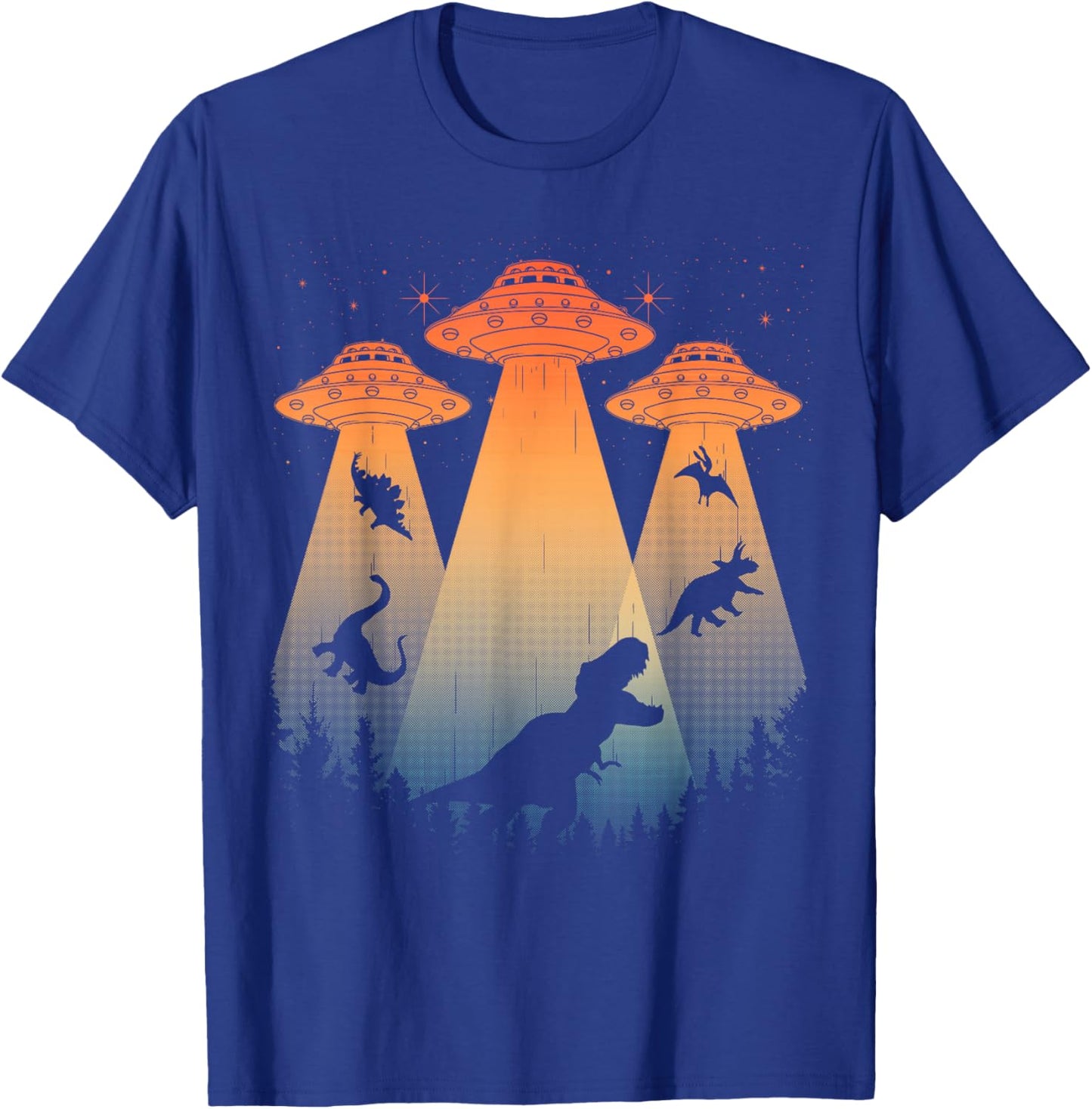 Cool Dinosaur Art Women UFO Alien Abduction Dinosaur T-Shirt - T-Shirt | Royal
