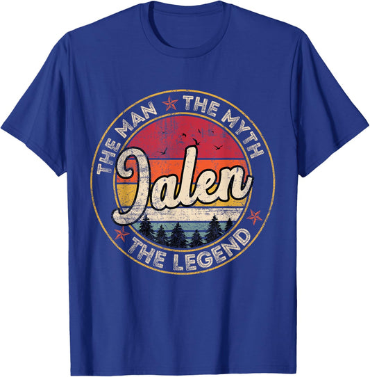 Jalen The Man The Myth The Legend Personalized Name T-Shirt - T-Shirt | Royal