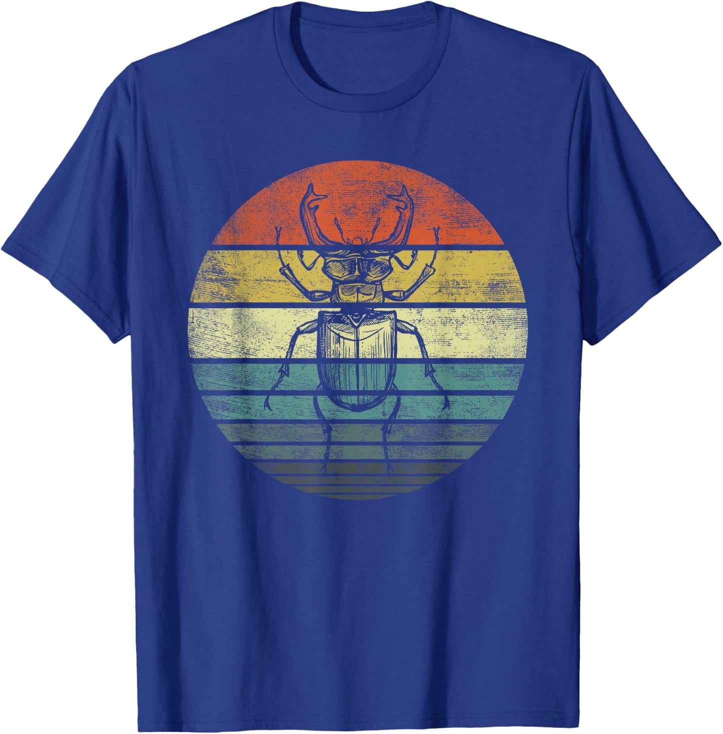 Bug Lover Entomologist Gifts Retro Sunset Insects Entomology T-Shirt - T-Shirt | Royal