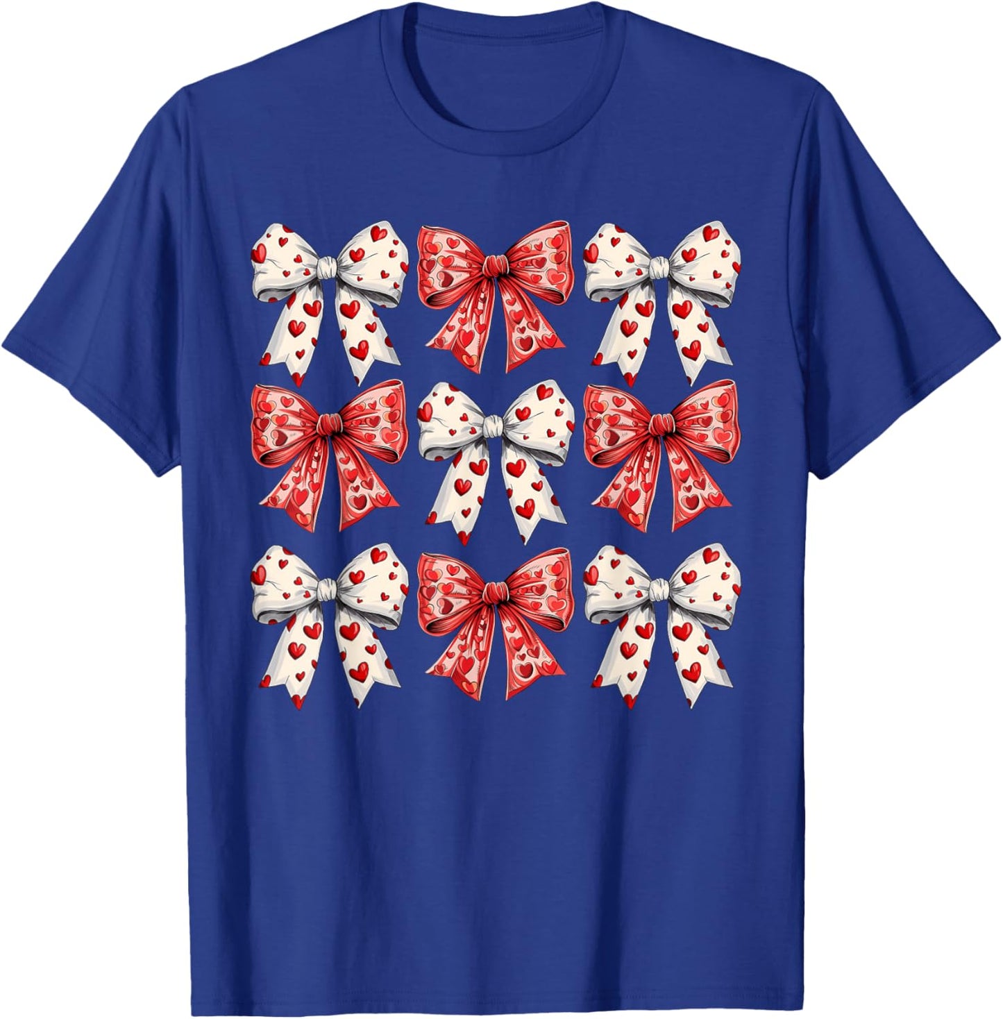 Retro Valentine's day Heart Coquette Bow Women Kids Girl T-Shirt - T-Shirt | Royal