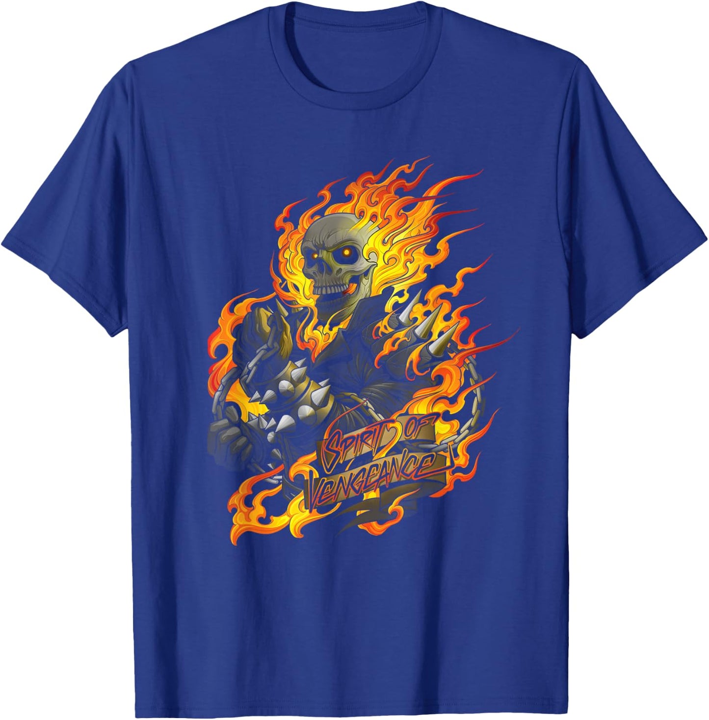 Marvel Ghost Rider Spirit of Vengeance Flaming Skull T-Shirt - T-Shirt | Royal