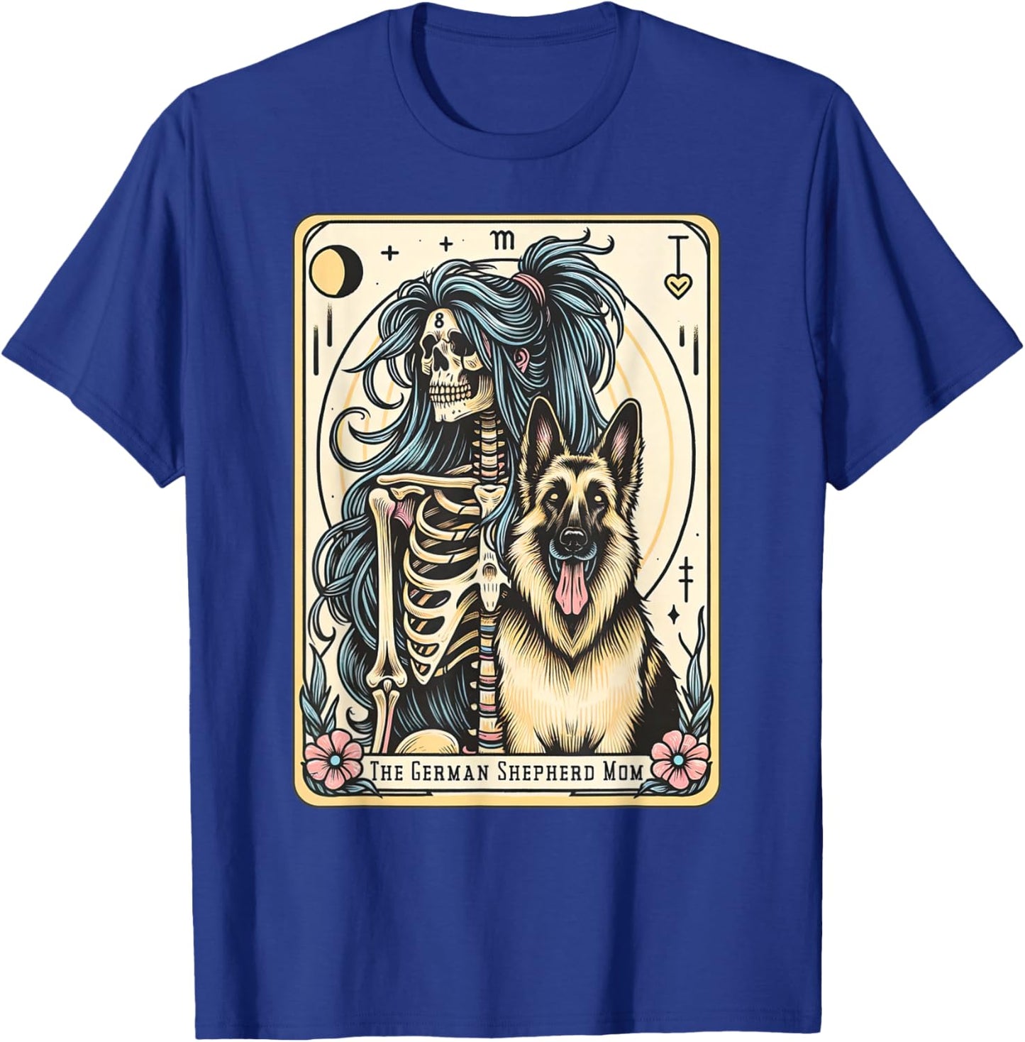 Retro German Shepherd Mom Tarot Card Witchy Vibes Dog Mom T-Shirt - T-Shirt | Royal