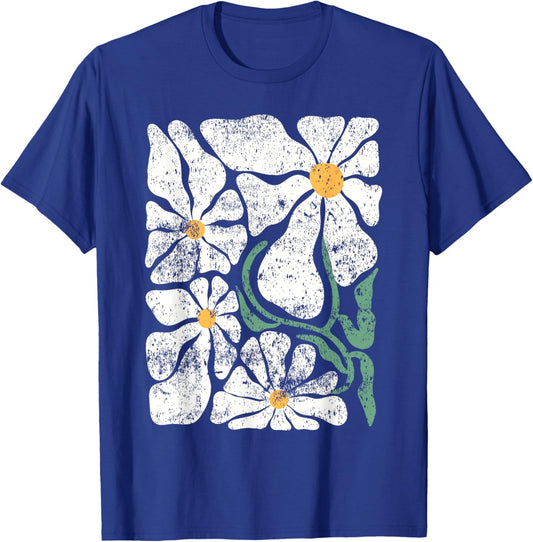 Daisy Floral Boho Retro Flower Wildflower Lover Botany T-Shirt - T-Shirt | Royal