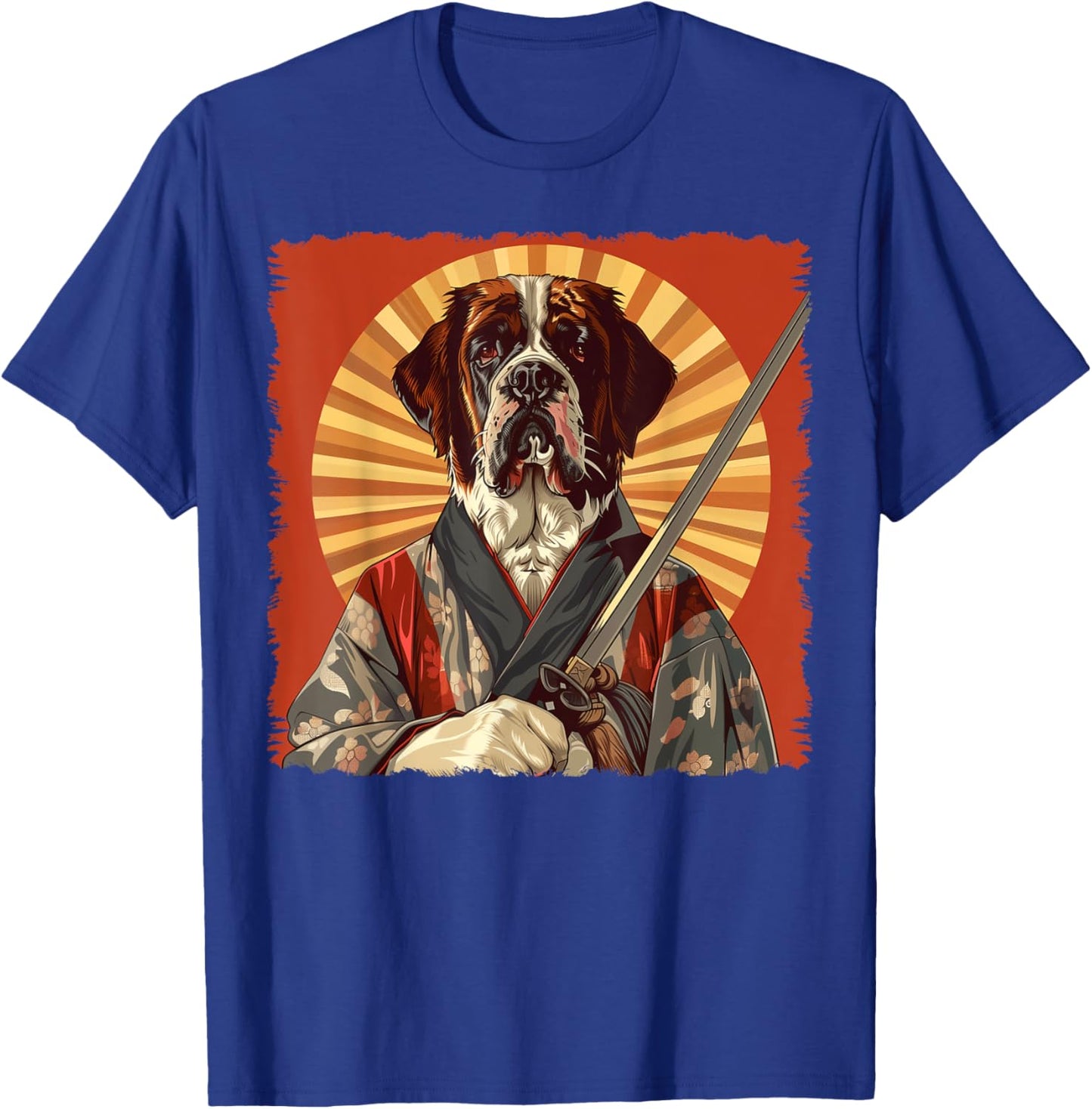 St. Bernard Dog Japanese Art Samurai Ukiyo-e T-Shirt - T-Shirt | Royal